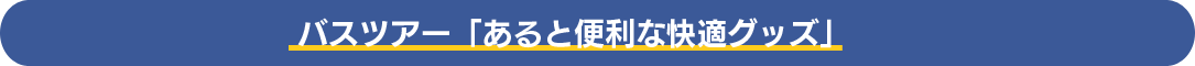 バスツアー「あると便利な快適グッズ」